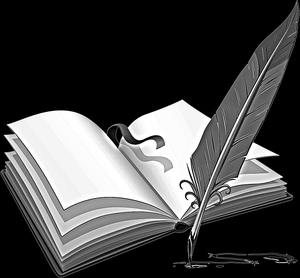 книга с пером - картинки для гравировки